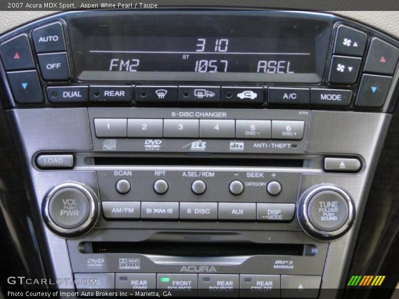 Aspen White Pearl / Taupe 2007 Acura MDX Sport
