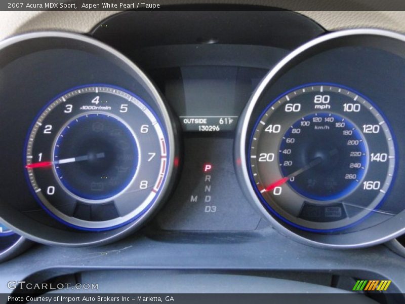 Aspen White Pearl / Taupe 2007 Acura MDX Sport