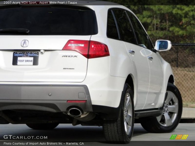 Aspen White Pearl / Taupe 2007 Acura MDX Sport