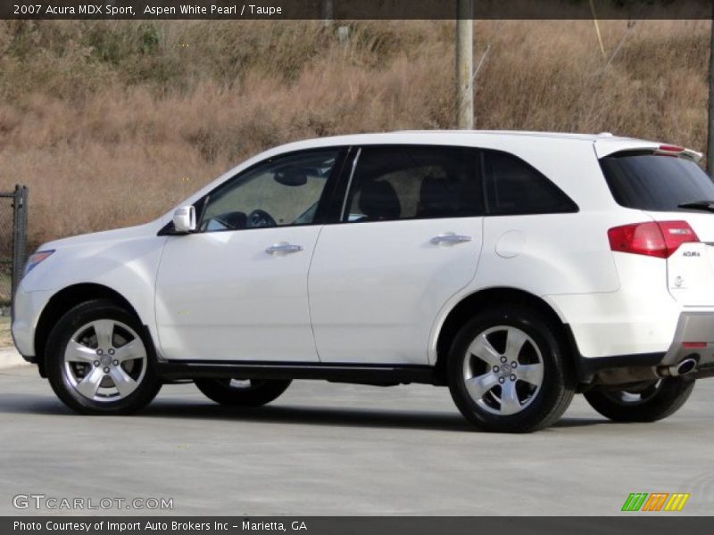 Aspen White Pearl / Taupe 2007 Acura MDX Sport