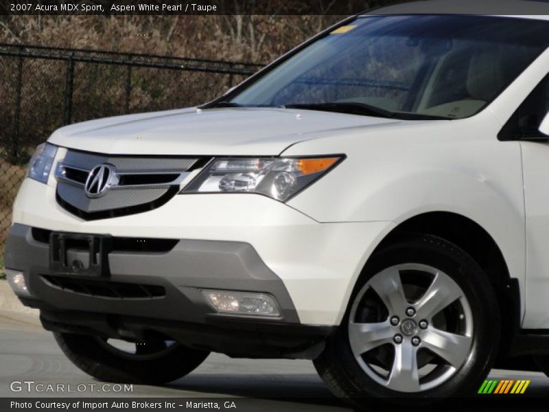 Aspen White Pearl / Taupe 2007 Acura MDX Sport