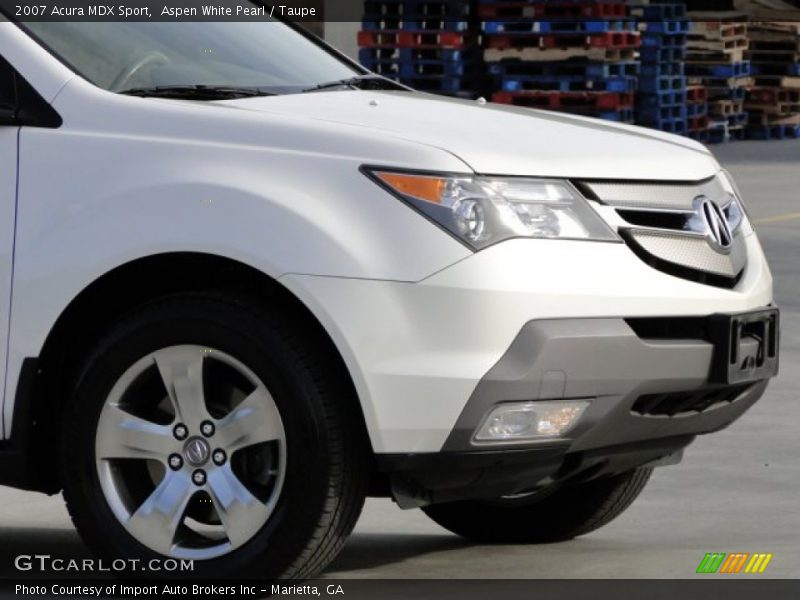 Aspen White Pearl / Taupe 2007 Acura MDX Sport