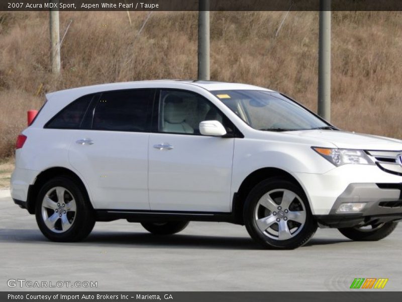 Aspen White Pearl / Taupe 2007 Acura MDX Sport