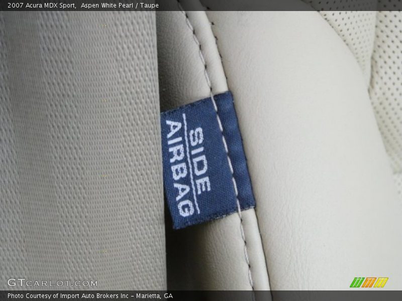 Aspen White Pearl / Taupe 2007 Acura MDX Sport