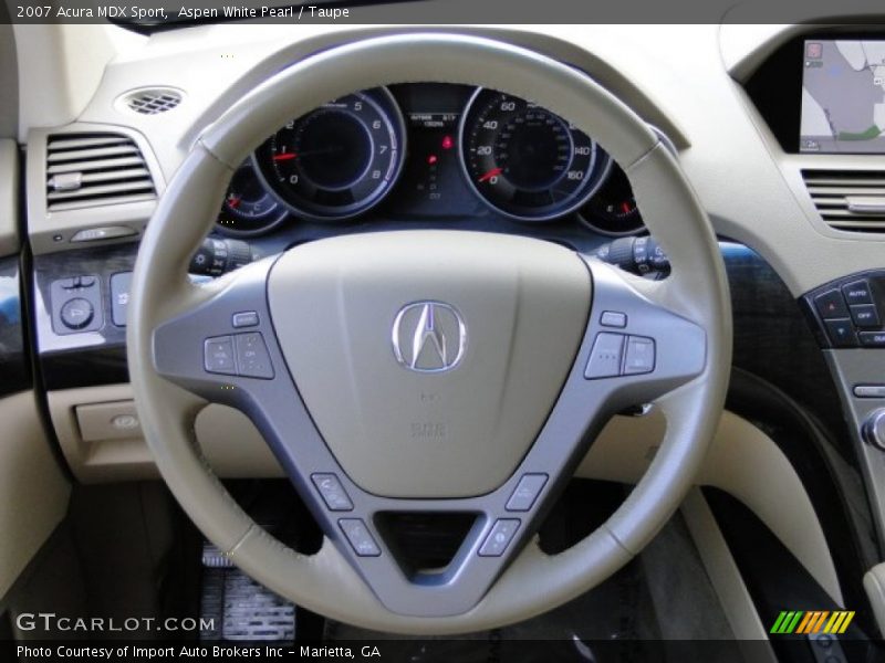 Aspen White Pearl / Taupe 2007 Acura MDX Sport