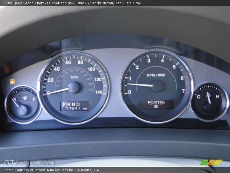 Black / Saddle Brown/Dark Slate Gray 2008 Jeep Grand Cherokee Overland 4x4