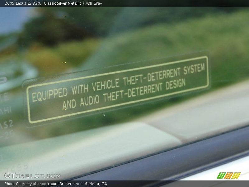 Classic Silver Metallic / Ash Gray 2005 Lexus ES 330