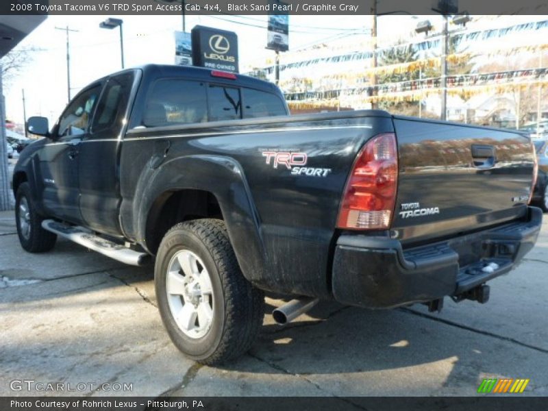 Black Sand Pearl / Graphite Gray 2008 Toyota Tacoma V6 TRD Sport Access Cab 4x4