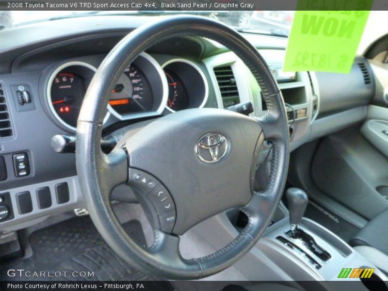 Black Sand Pearl / Graphite Gray 2008 Toyota Tacoma V6 TRD Sport Access Cab 4x4