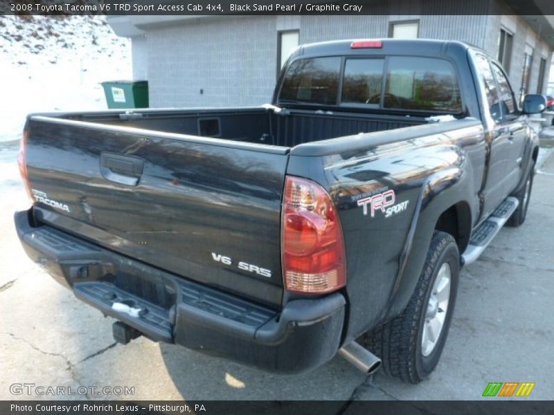 Black Sand Pearl / Graphite Gray 2008 Toyota Tacoma V6 TRD Sport Access Cab 4x4