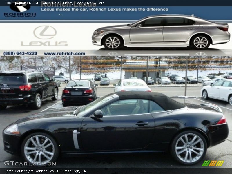 Ebony Black / Ivory/Slate 2007 Jaguar XK XKR Convertible