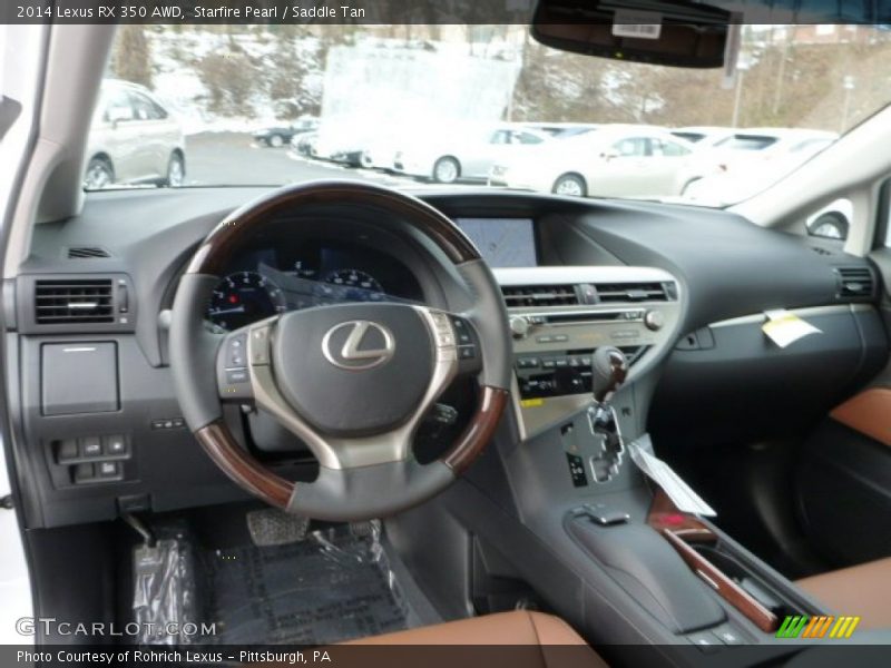 Starfire Pearl / Saddle Tan 2014 Lexus RX 350 AWD