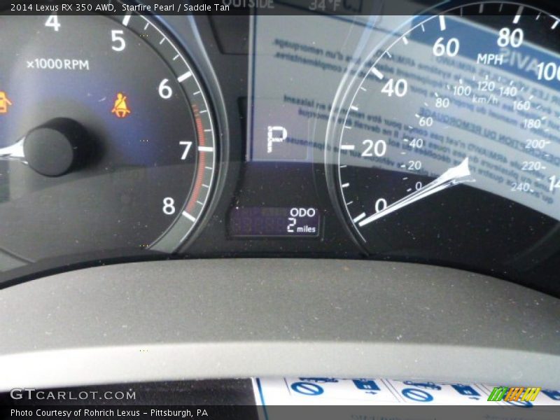 Starfire Pearl / Saddle Tan 2014 Lexus RX 350 AWD