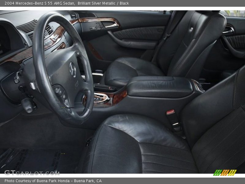 Brilliant Silver Metallic / Black 2004 Mercedes-Benz S 55 AMG Sedan