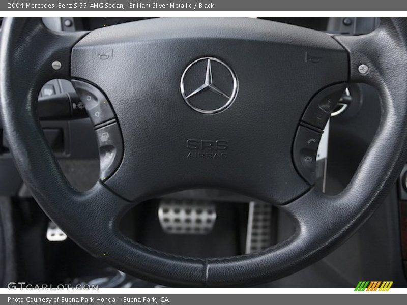 Brilliant Silver Metallic / Black 2004 Mercedes-Benz S 55 AMG Sedan