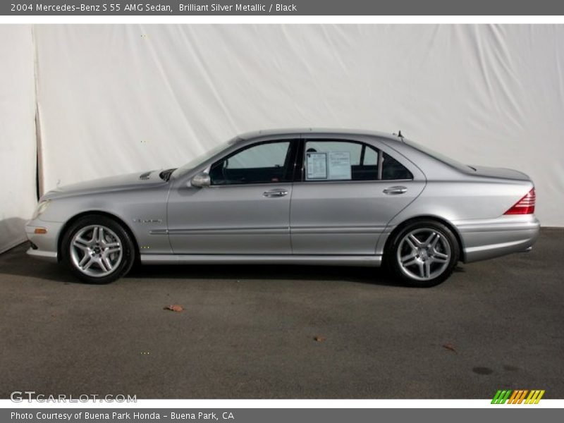 Brilliant Silver Metallic / Black 2004 Mercedes-Benz S 55 AMG Sedan