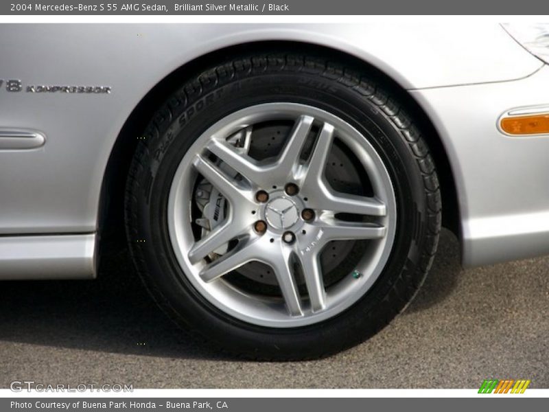 Brilliant Silver Metallic / Black 2004 Mercedes-Benz S 55 AMG Sedan