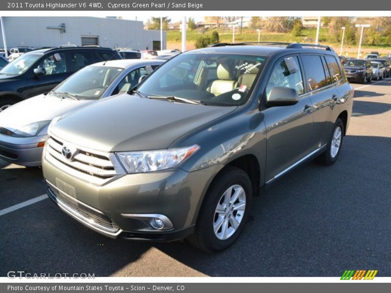 Cypress Green Pearl / Sand Beige 2011 Toyota Highlander V6 4WD