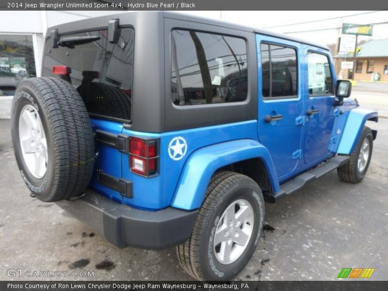 Hydro Blue Pearl / Black 2014 Jeep Wrangler Unlimited Sport 4x4