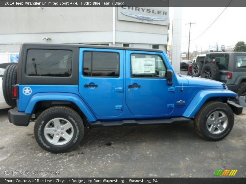 Hydro Blue Pearl / Black 2014 Jeep Wrangler Unlimited Sport 4x4