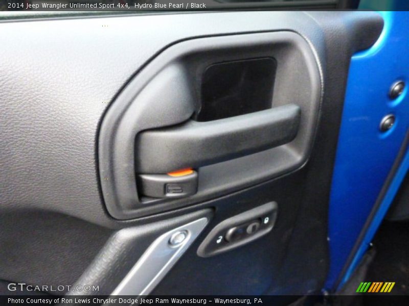 Hydro Blue Pearl / Black 2014 Jeep Wrangler Unlimited Sport 4x4