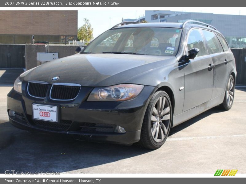 Black Sapphire Metallic / Grey 2007 BMW 3 Series 328i Wagon