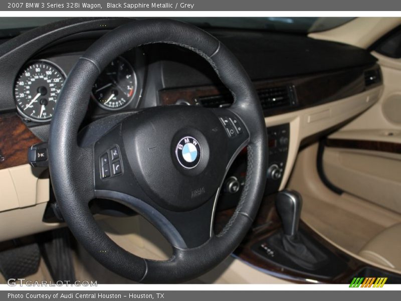 Black Sapphire Metallic / Grey 2007 BMW 3 Series 328i Wagon