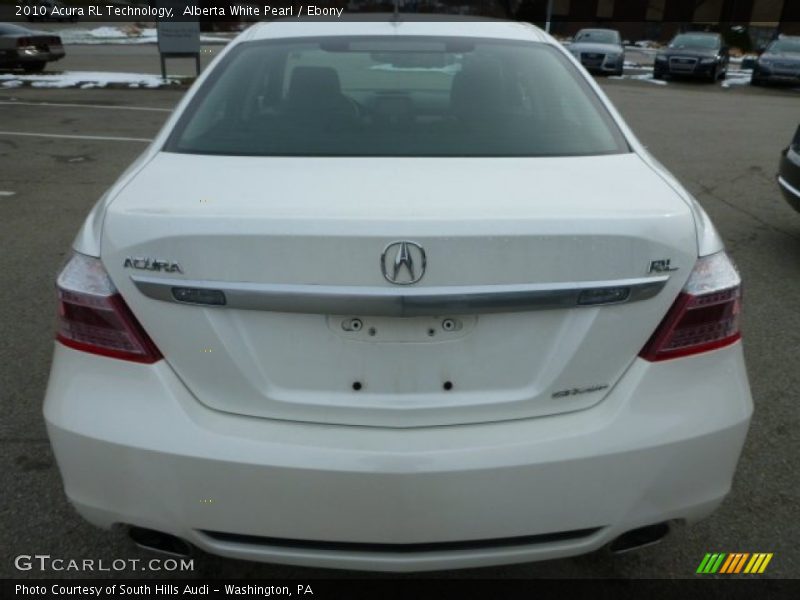 Alberta White Pearl / Ebony 2010 Acura RL Technology