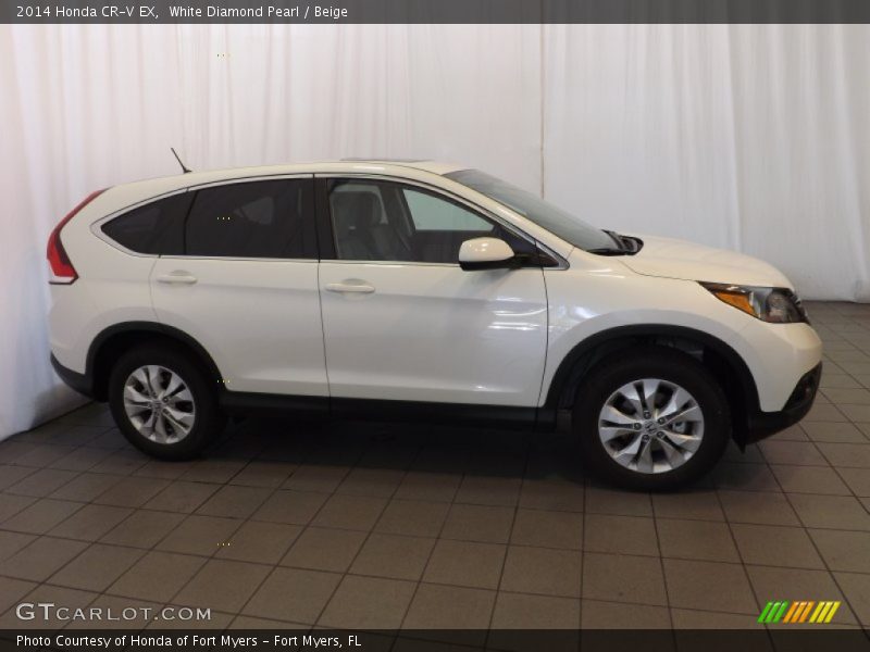 White Diamond Pearl / Beige 2014 Honda CR-V EX