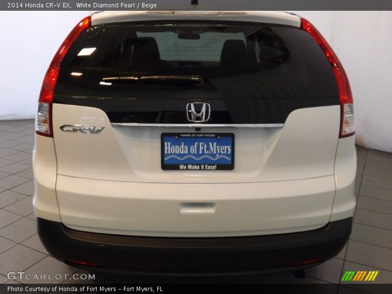 White Diamond Pearl / Beige 2014 Honda CR-V EX