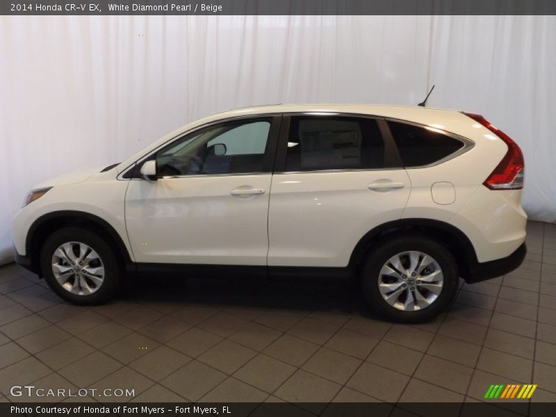 White Diamond Pearl / Beige 2014 Honda CR-V EX