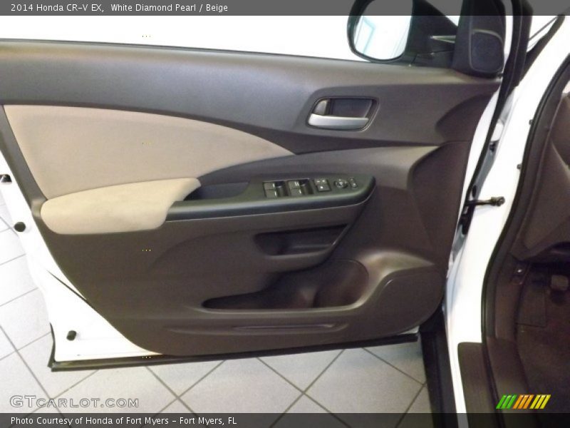 White Diamond Pearl / Beige 2014 Honda CR-V EX