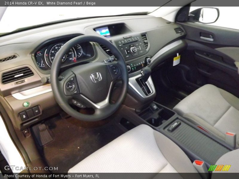 White Diamond Pearl / Beige 2014 Honda CR-V EX