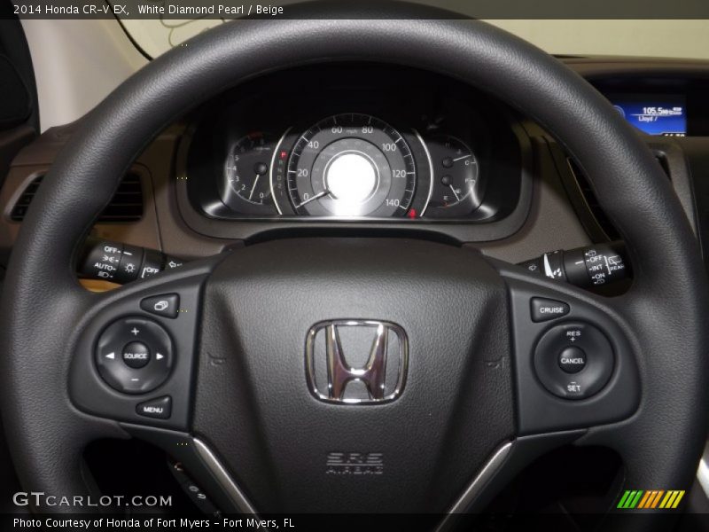 White Diamond Pearl / Beige 2014 Honda CR-V EX