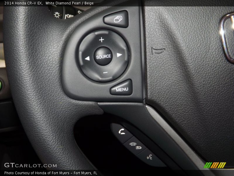 White Diamond Pearl / Beige 2014 Honda CR-V EX