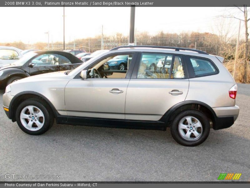 Platinum Bronze Metallic / Sand Beige/Black Nevada Leather 2008 BMW X3 3.0si