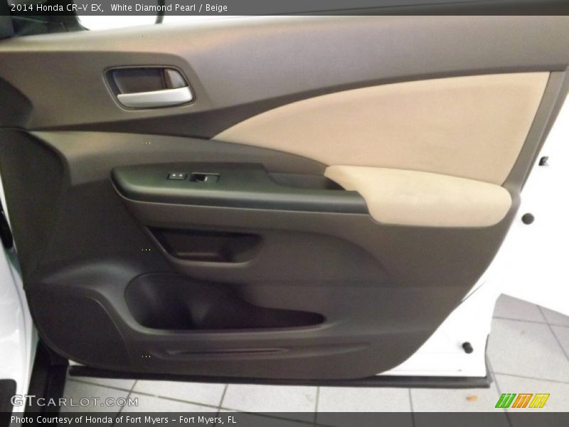 White Diamond Pearl / Beige 2014 Honda CR-V EX