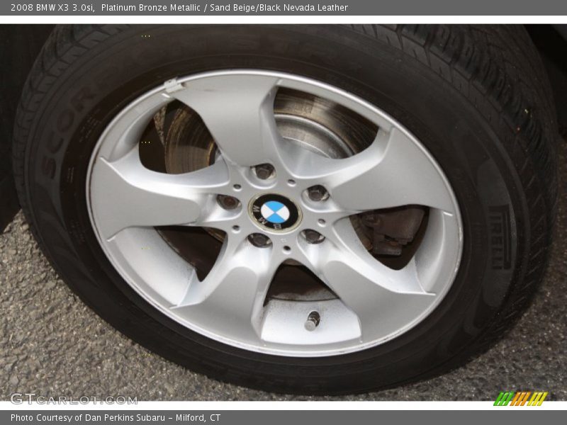 Platinum Bronze Metallic / Sand Beige/Black Nevada Leather 2008 BMW X3 3.0si
