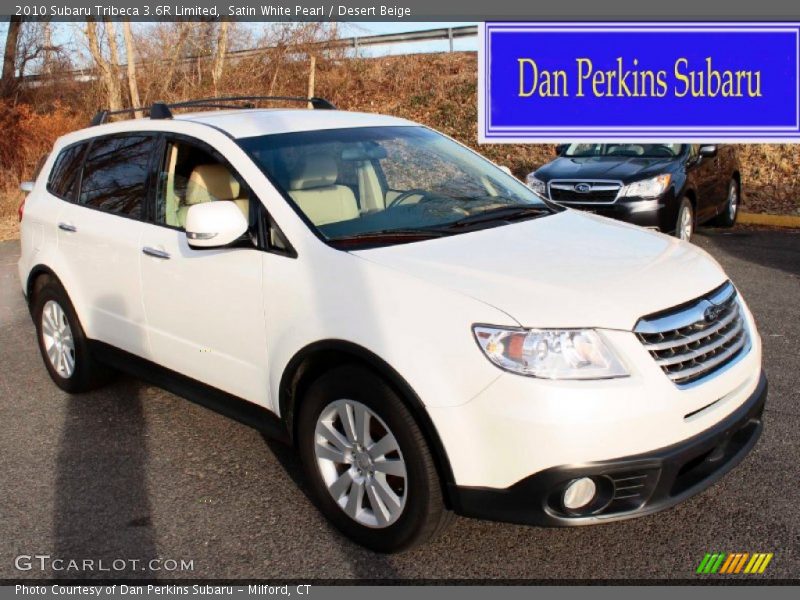 Satin White Pearl / Desert Beige 2010 Subaru Tribeca 3.6R Limited