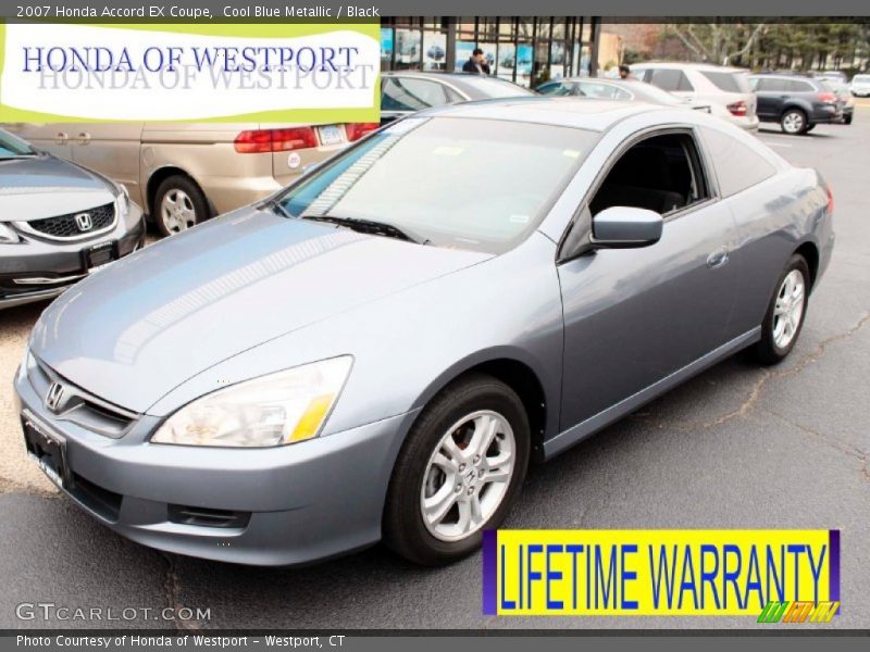 Cool Blue Metallic / Black 2007 Honda Accord EX Coupe