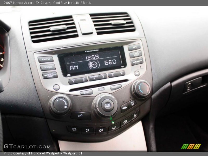 Cool Blue Metallic / Black 2007 Honda Accord EX Coupe