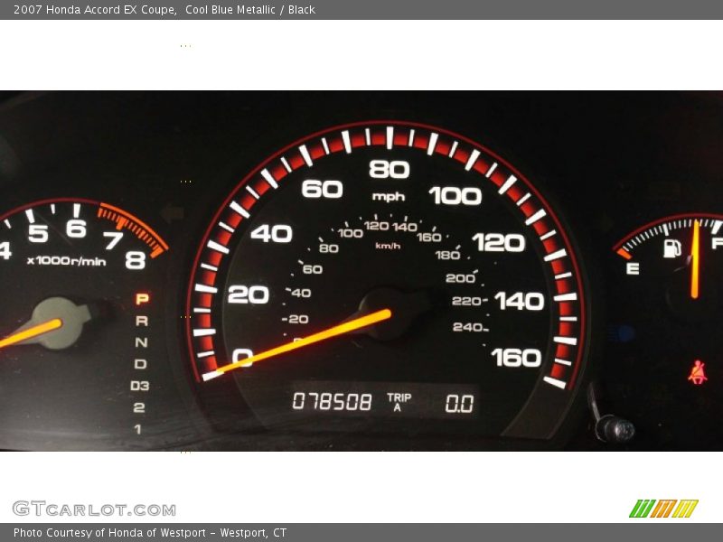 Cool Blue Metallic / Black 2007 Honda Accord EX Coupe