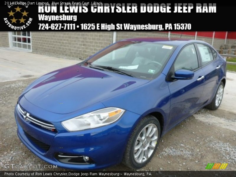 Blue Streak Pearl Coat / Black 2014 Dodge Dart Limited