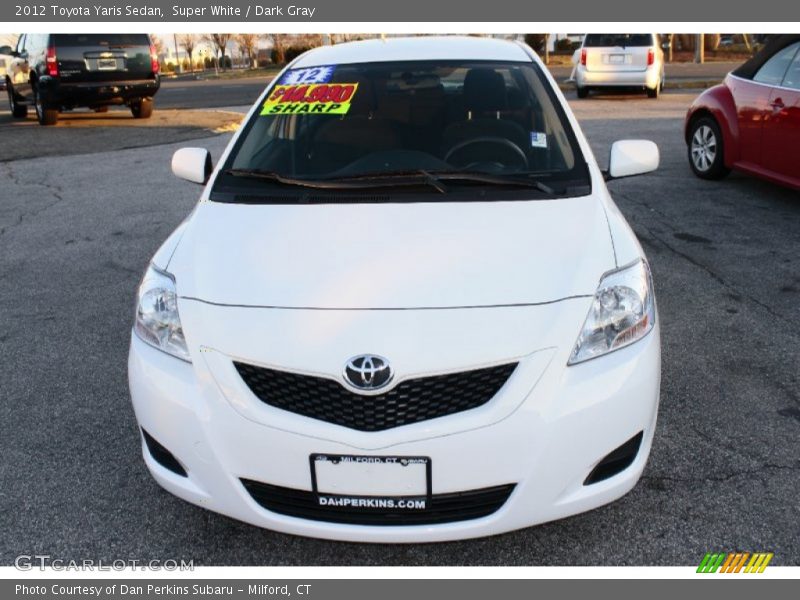 Super White / Dark Gray 2012 Toyota Yaris Sedan