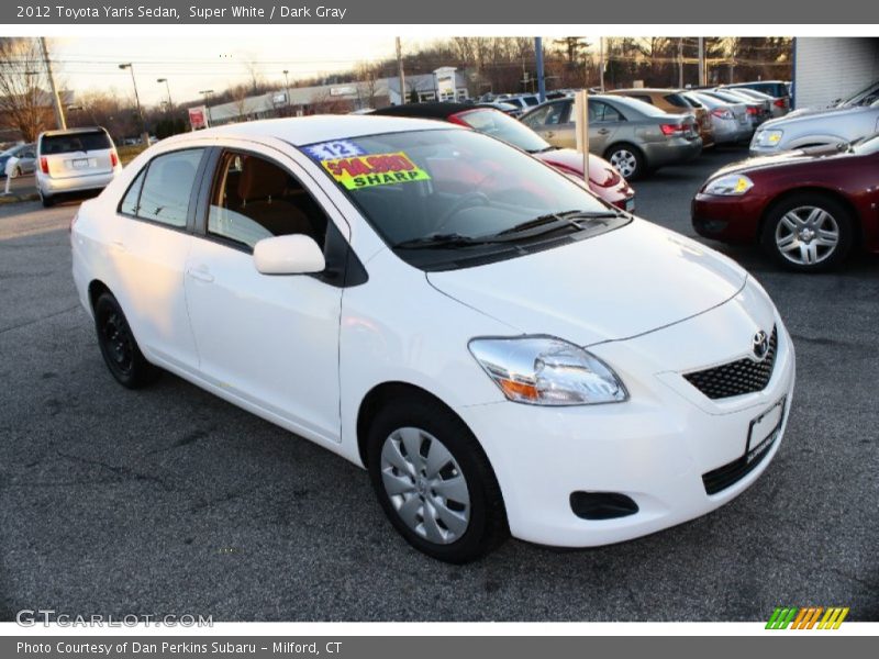 Super White / Dark Gray 2012 Toyota Yaris Sedan