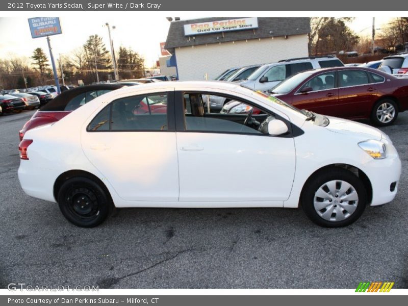 Super White / Dark Gray 2012 Toyota Yaris Sedan