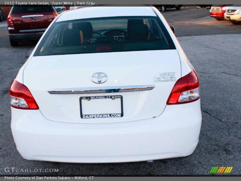 Super White / Dark Gray 2012 Toyota Yaris Sedan