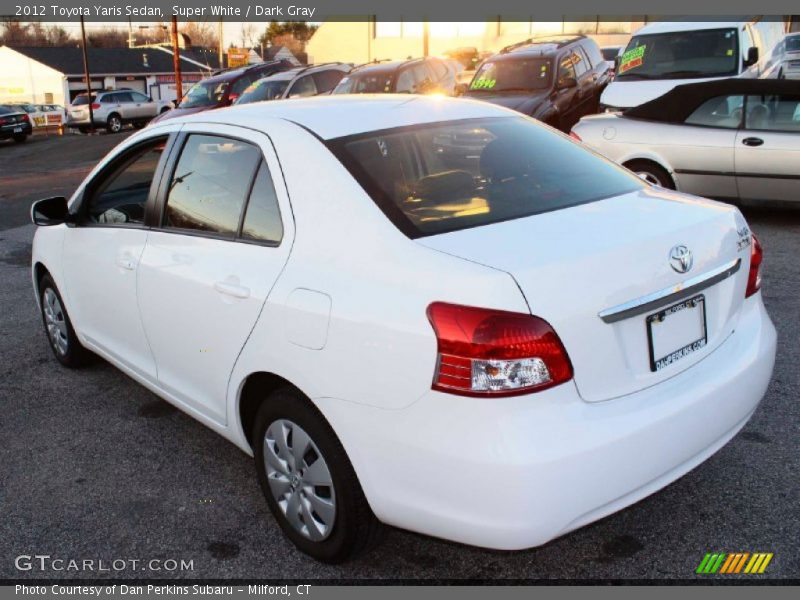 Super White / Dark Gray 2012 Toyota Yaris Sedan
