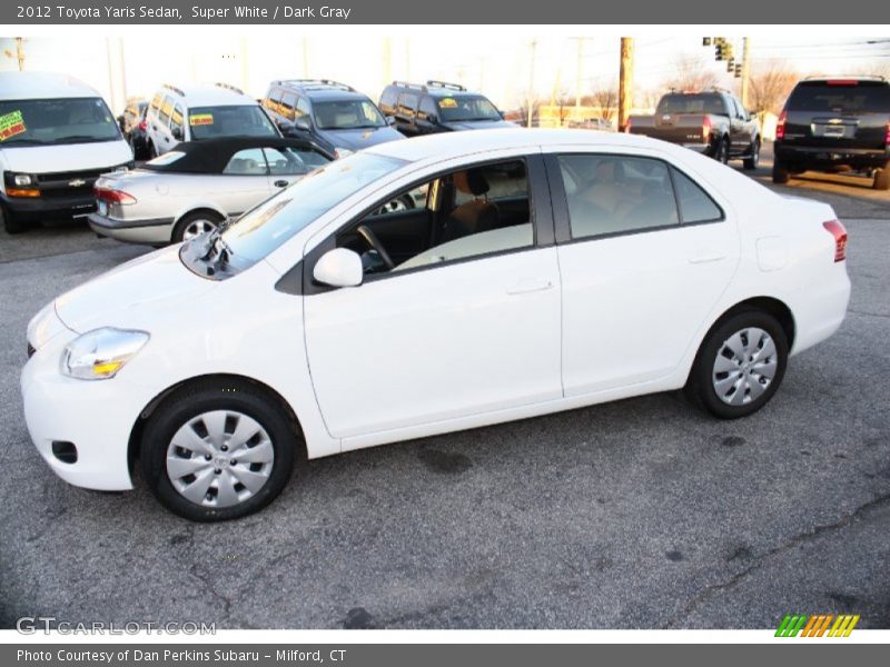 Super White / Dark Gray 2012 Toyota Yaris Sedan