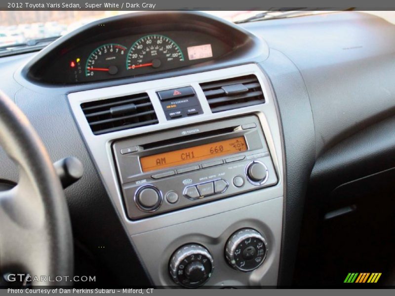 Super White / Dark Gray 2012 Toyota Yaris Sedan